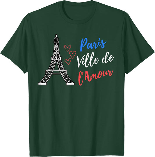 Paris City of Love Eiffel Tower Memories of Paris , Black, S T-Shirt - T-Shirt | Forest