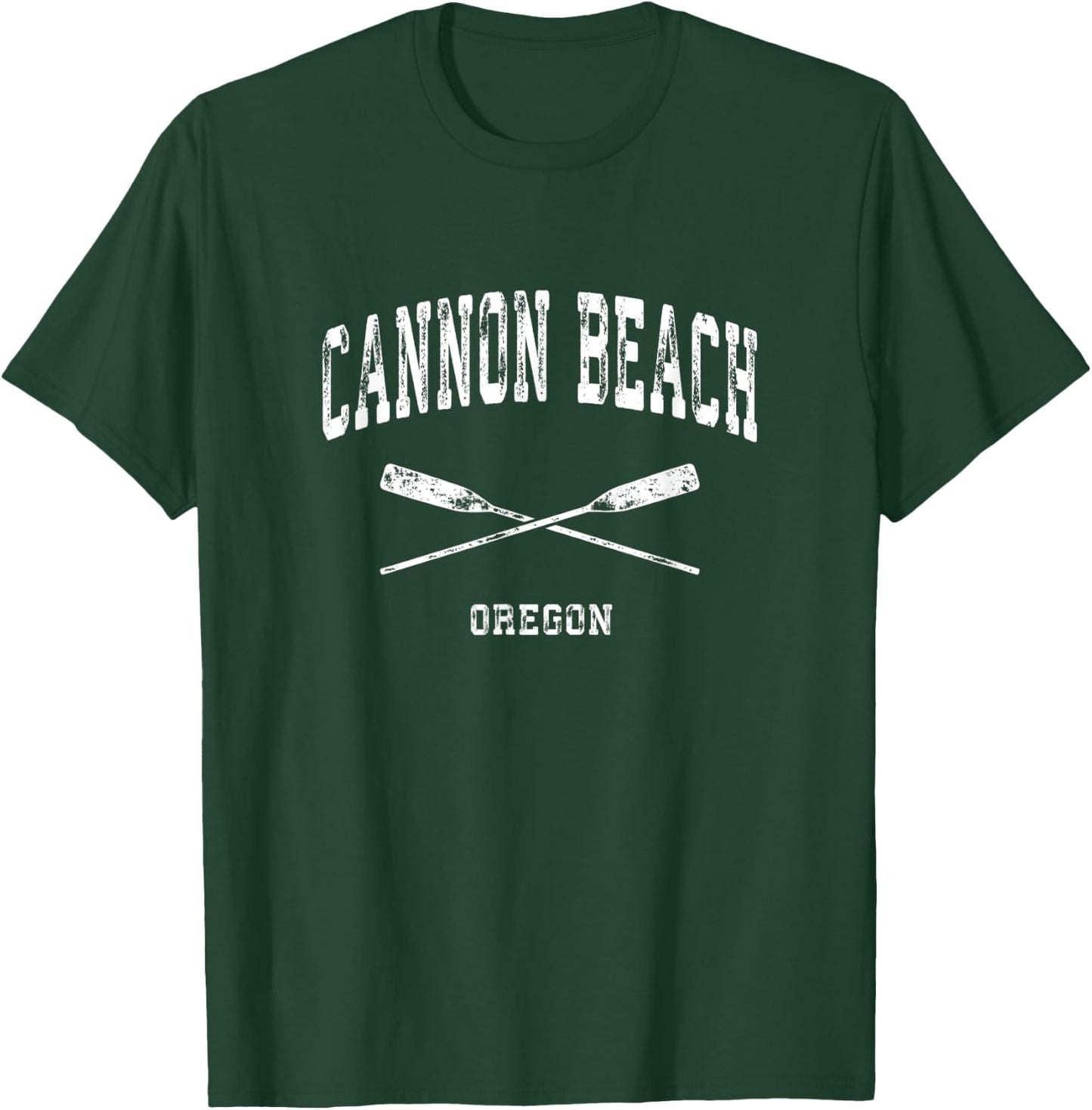 Cannon Beach Oregon Vintage Nautical Crossed Oars T-Shirt - T-Shirt | Forest