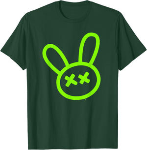 My Pet Hooligan Green Neon Outline Bunny Icon T-Shirt - T-Shirt | Forest