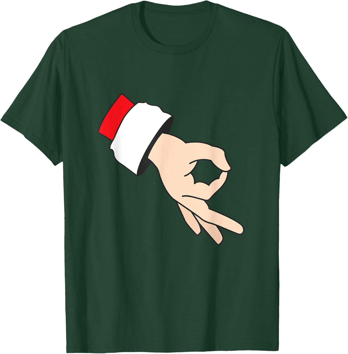 Circle Game Gotcha Inappropriate Christmas Santa Ok Hand T-Shirt - T-Shirt | Forest