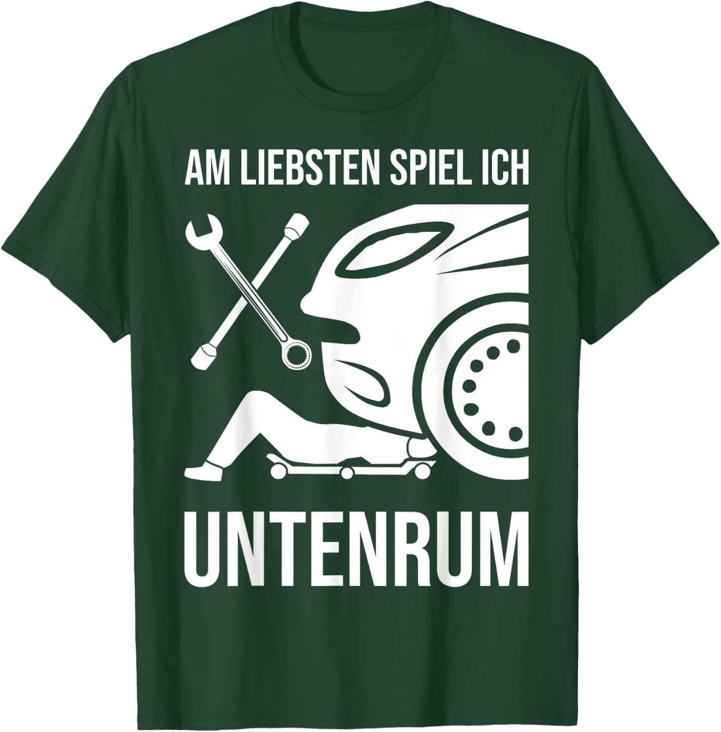Car Mechanic Mechatronics with German Text "Schrauber", black T-Shirt - T-Shirt | Forest