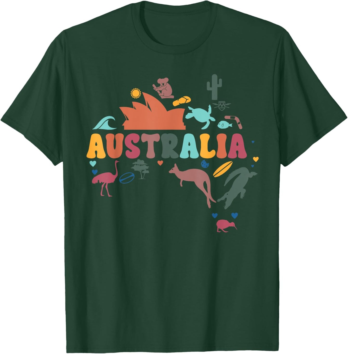 Australian Kangaroo Map Australia Day Souvenir T-Shirt - T-Shirt | Forest