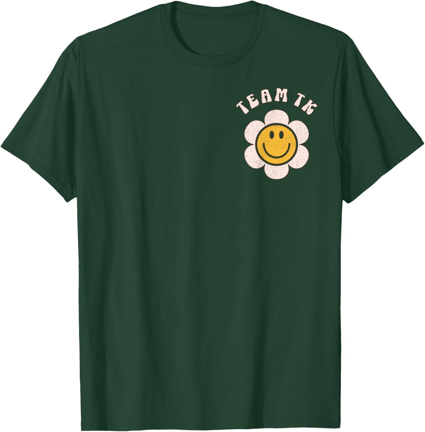 Team TK Retro Teacher Daisy Colorful - TK School Back Design T-Shirt - T-Shirt | Forest