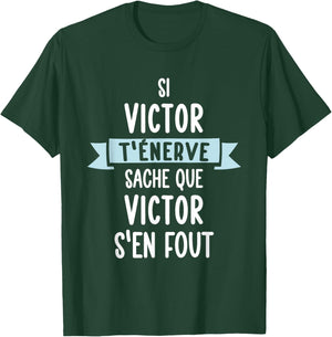 Gift Man Humour Name Personalised Victor , Black, S T-Shirt - T-Shirt | Forest
