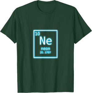 Neon Element Shirt Blue Periodic Table Nerd Funny Retro Gift T-Shirt - T-Shirt | Forest