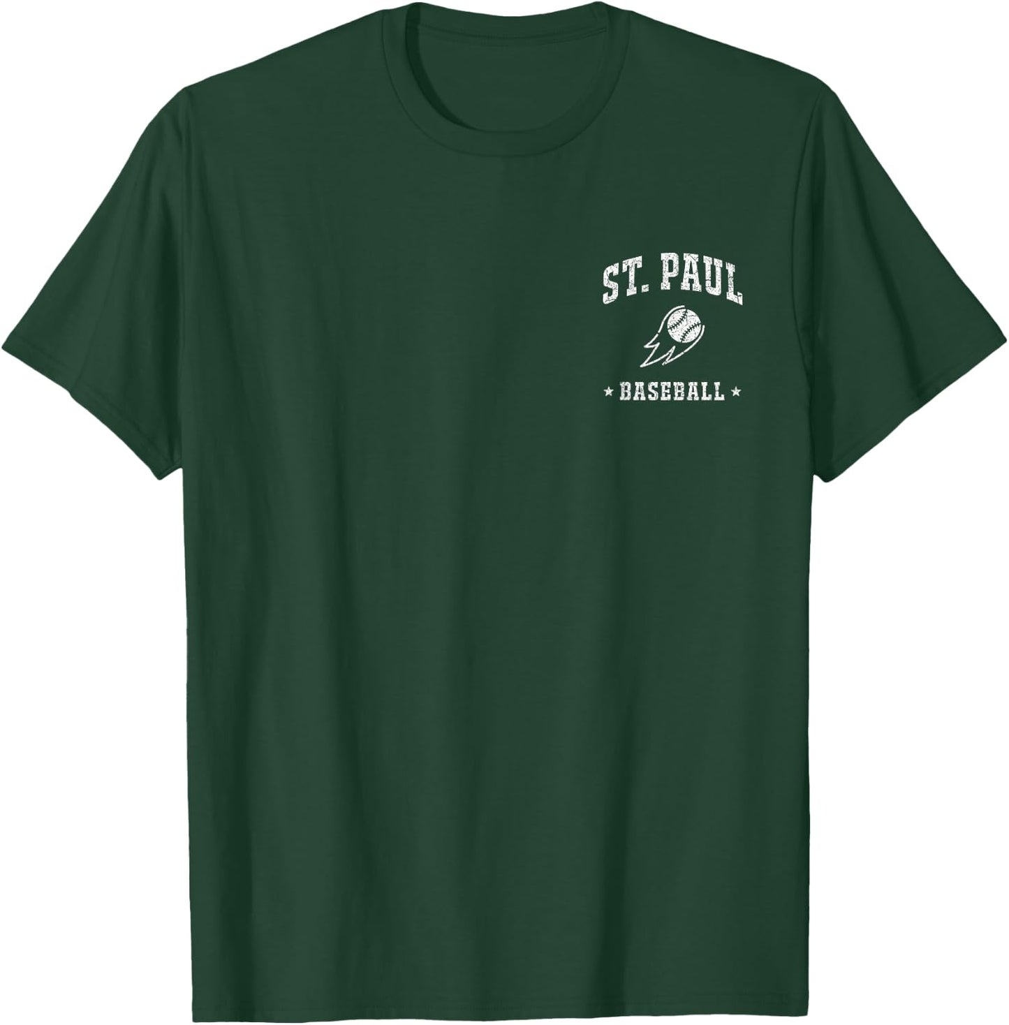 Saint Paul Baseball Vintage Gameday Retro Baseball Lover T-Shirt - T-Shirt | Forest