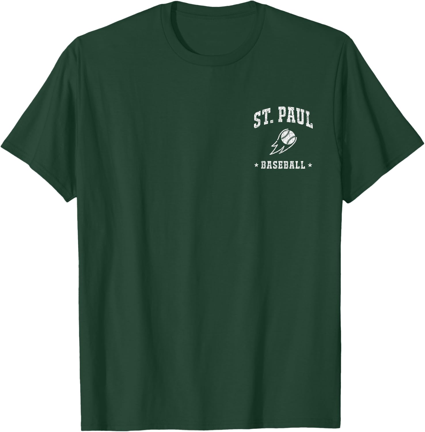 Saint Paul Baseball Vintage Gameday Retro Baseball Lover T-Shirt - T-Shirt | Forest