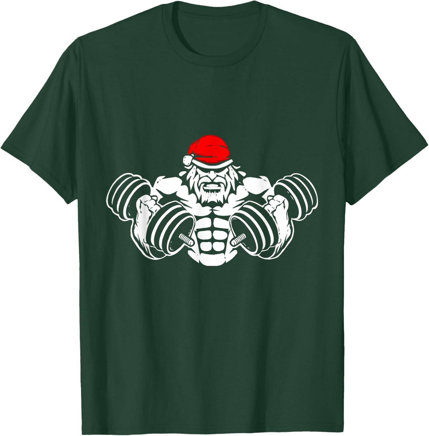 Funny Christmas Santa - Workout Gym Rat Xmas Humor T-Shirt - T-Shirt | Forest