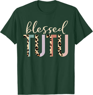 Blessed Tutu Cute Leopard Print T-Shirt - T-Shirt | Forest