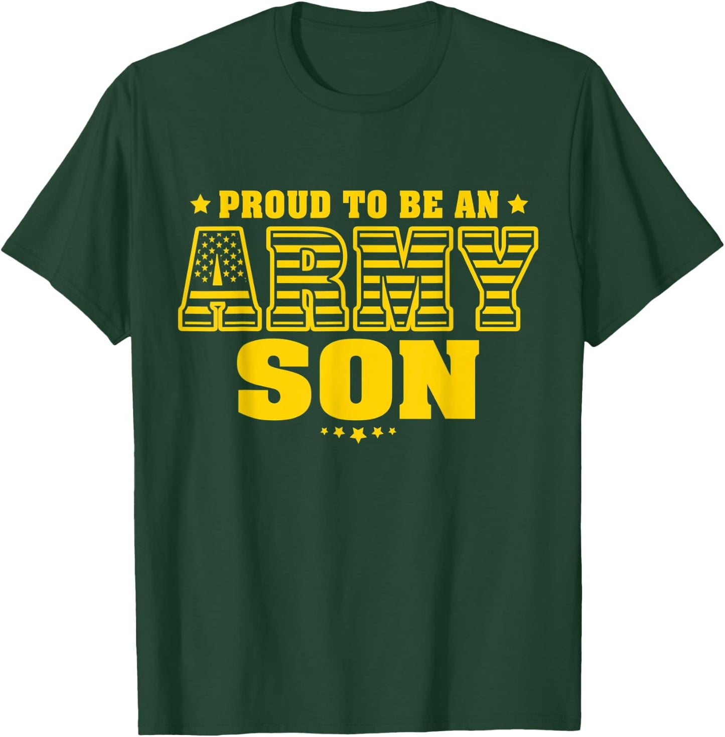 Proud To Be An Army Son - US Flag Pride Military Child T-Shirt - T-Shirt | Forest