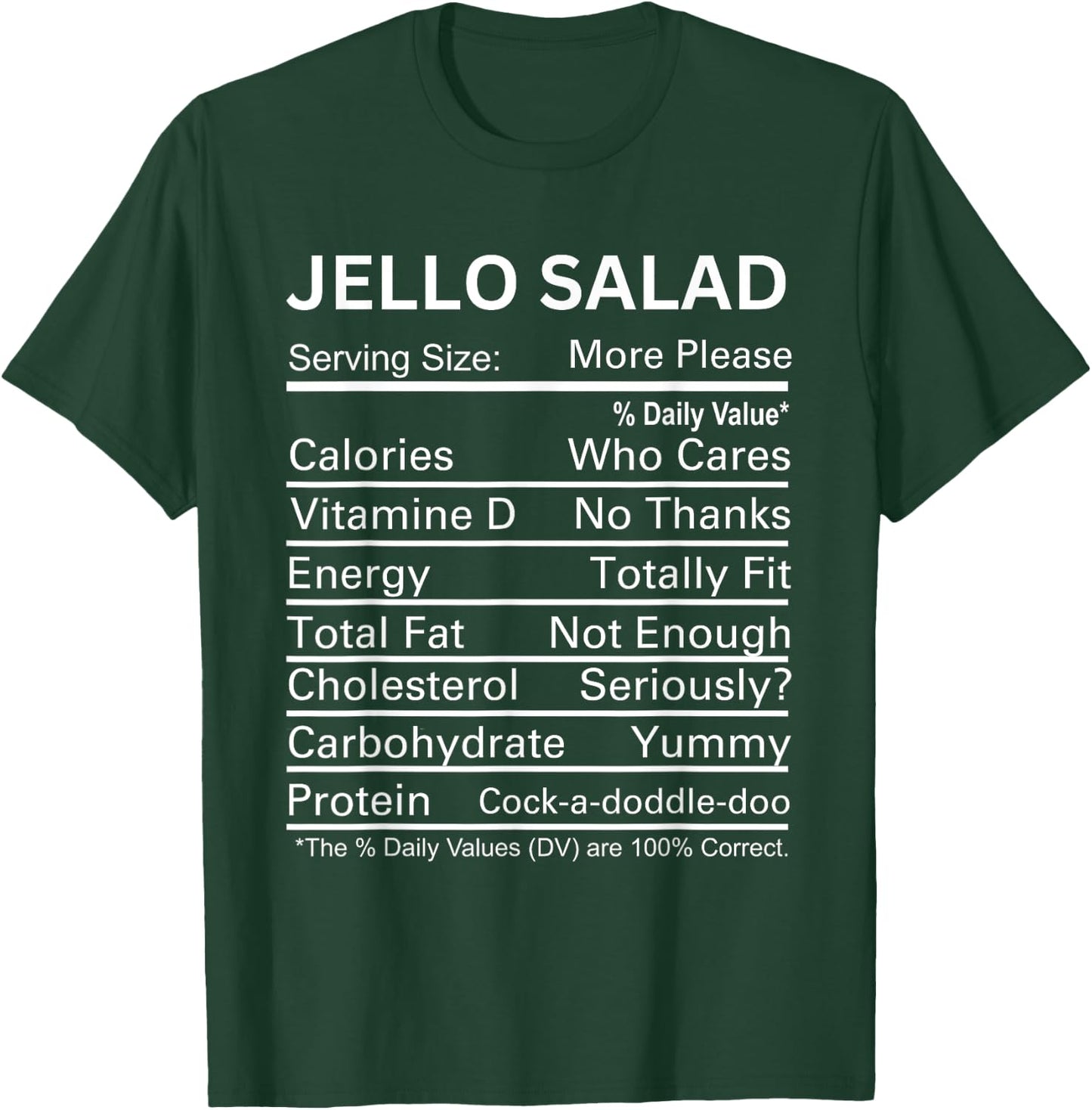 Thanksgiving Christmas Jello Salad Nutrition Food Fact T-Shirt - T-Shirt | Forest