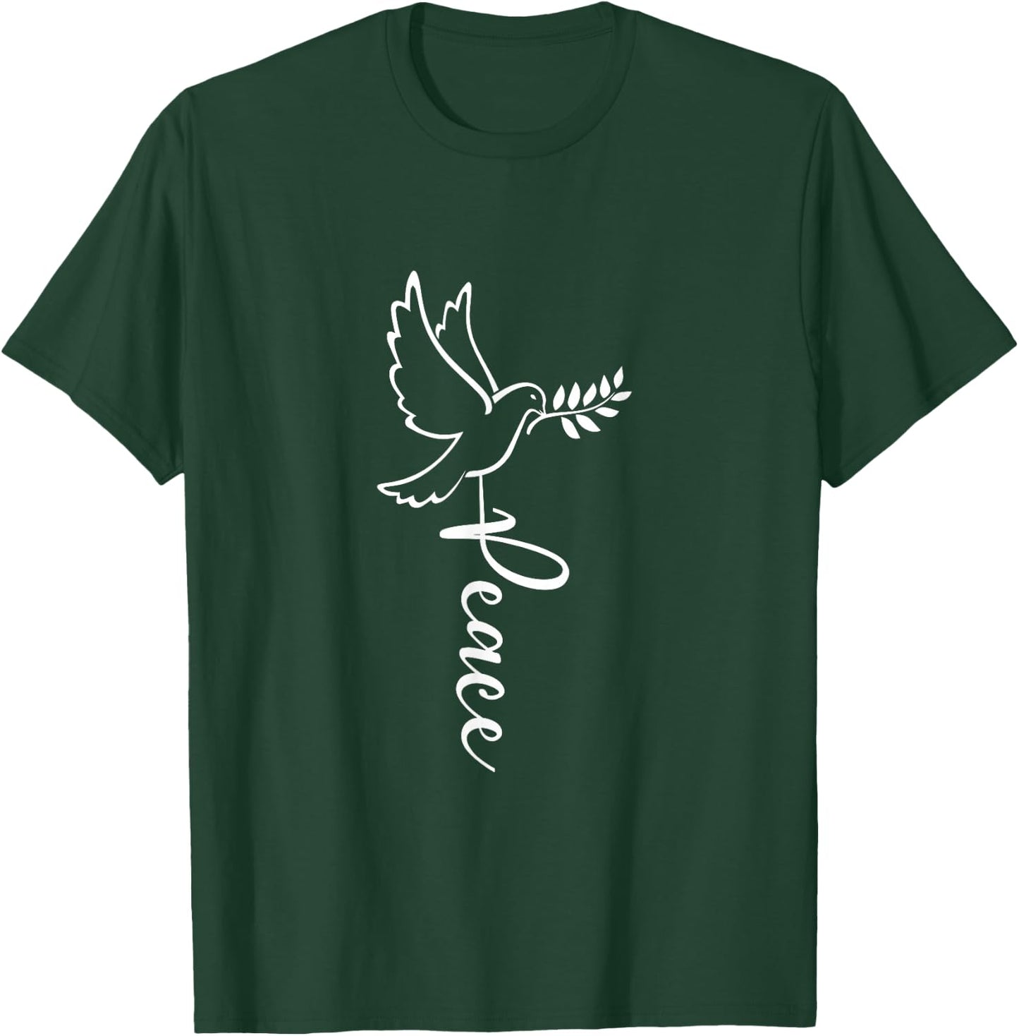 Dove of Peace for Freedom and Happiness with Peace , black T-Shirt - T-Shirt | Forest