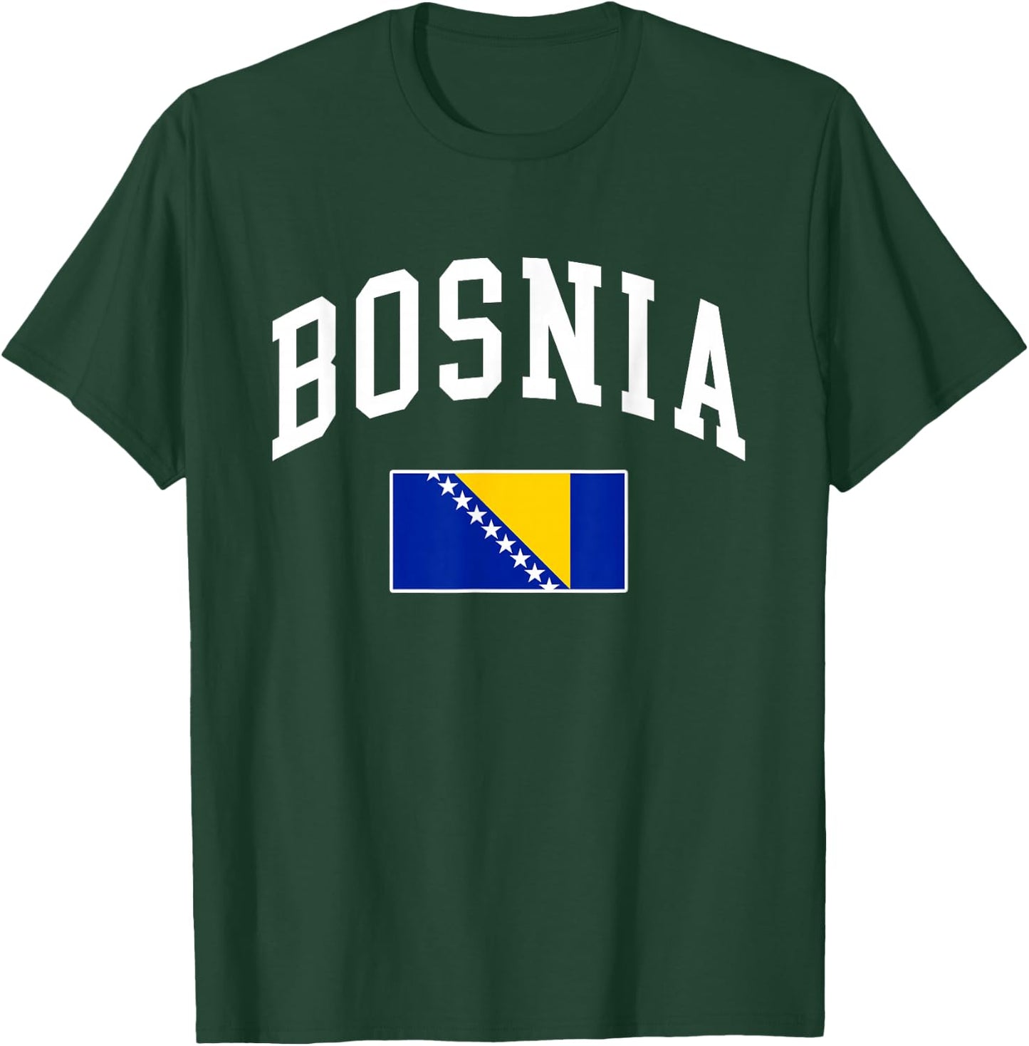 Bosnia and Herzegovina Flag Retro Vintage Classic Graphic T-Shirt - T-Shirt | Forest