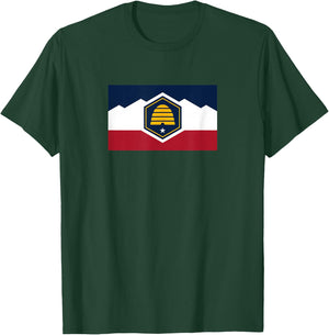 Flag of Utah State Flag of Utah Beehive State T-Shirt - T-Shirt | Forest