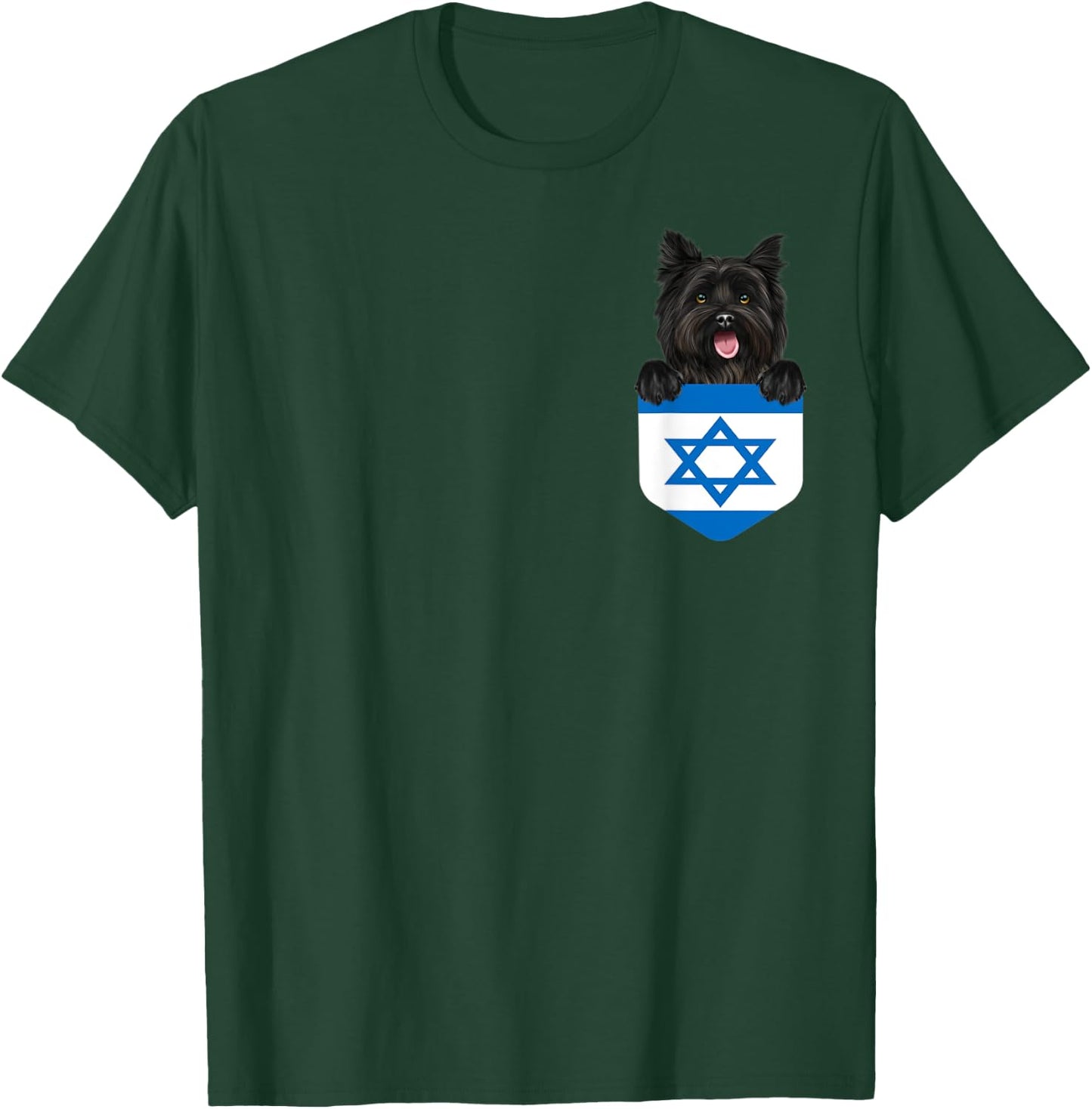 Israel Flag Cairn Terrier Dog In Pocket T-Shirt - T-Shirt | Forest