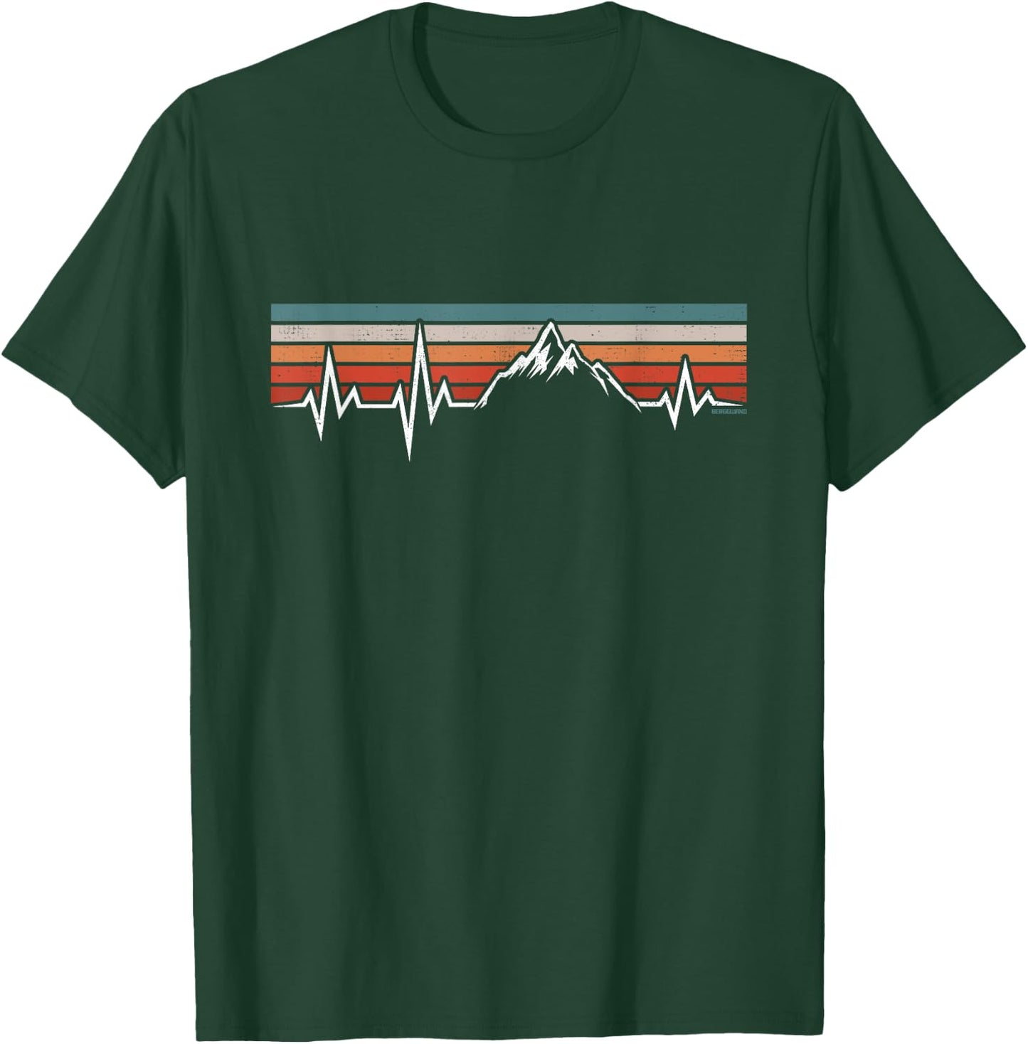 Herzschlag Berge Bergwandern Wandern Berg EKG Wander T-Shirt - T-Shirt | Forest