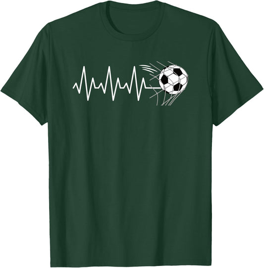 Fußball Herzschlag Fußballspieler Männer Frauen Kinder T-Shirt - T-Shirt | Forest