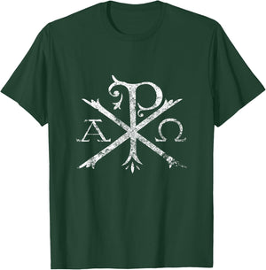 Christian Chi Rho Labarum Christogram Cross Faith T-Shirt - T-Shirt | Forest