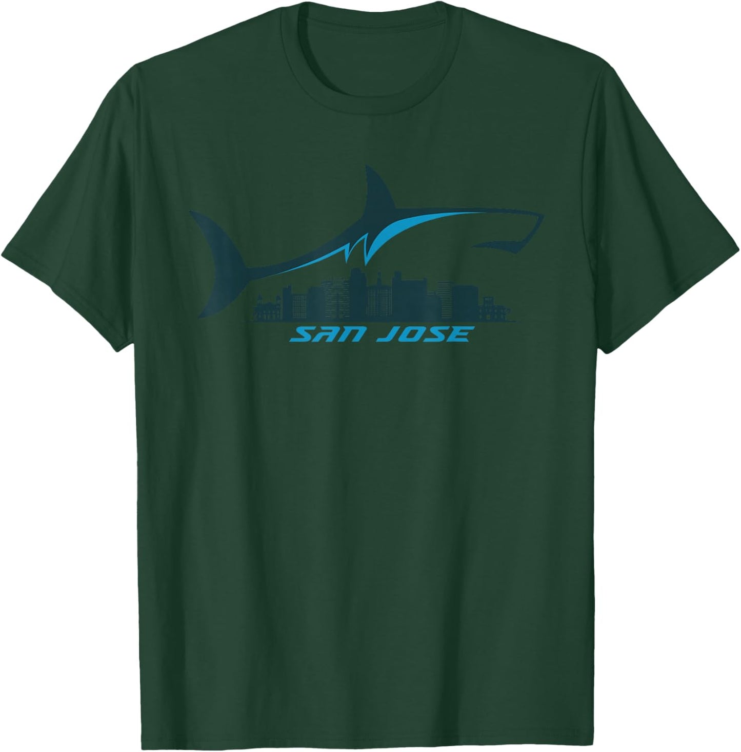San Jose City Skyline mit Hai über Shark City SJ T-Shirt - T-Shirt | Forest