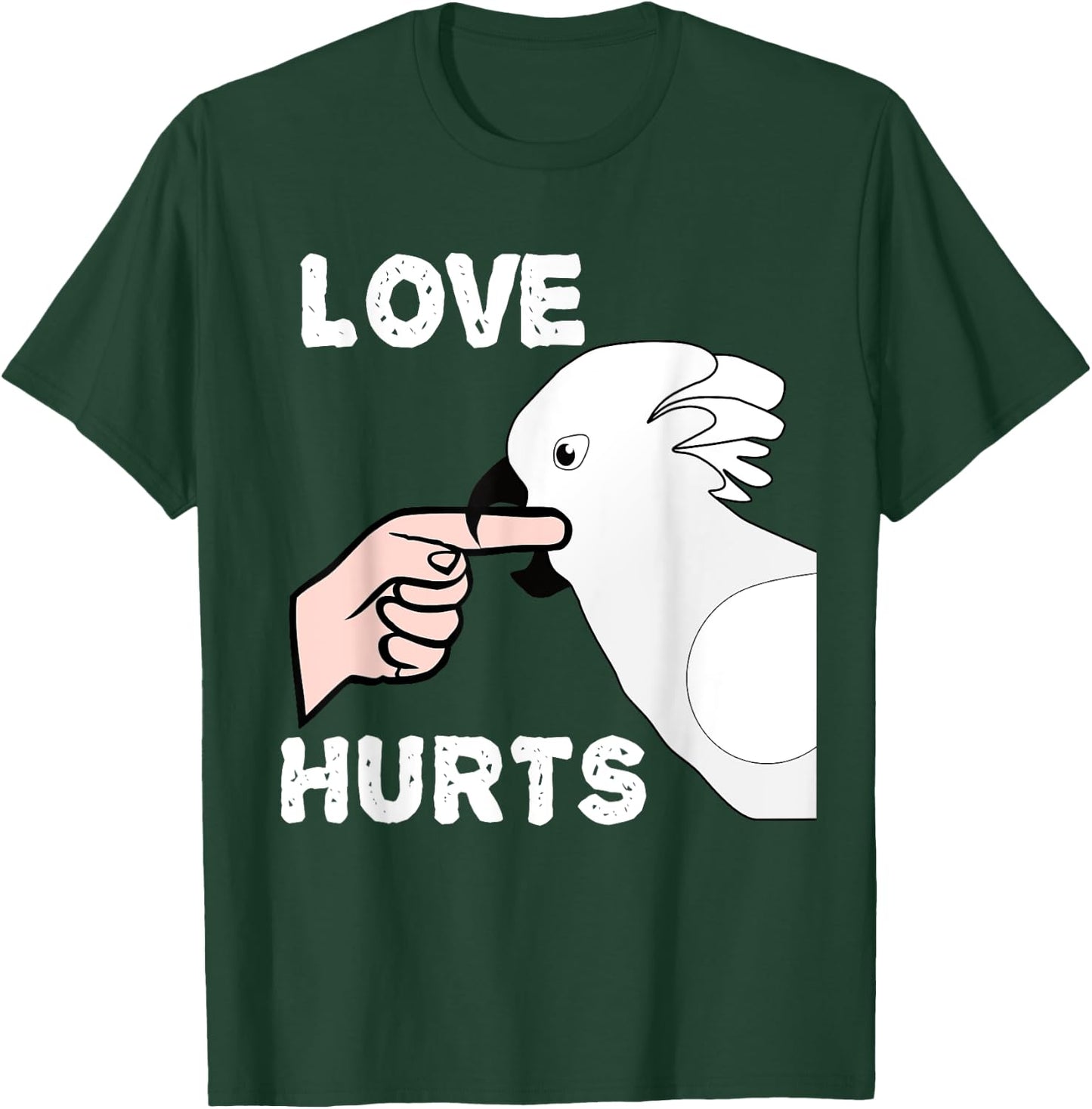 Love Hurts Umbrella Cockatoo Parrot T-Shirt - T-Shirt | Forest