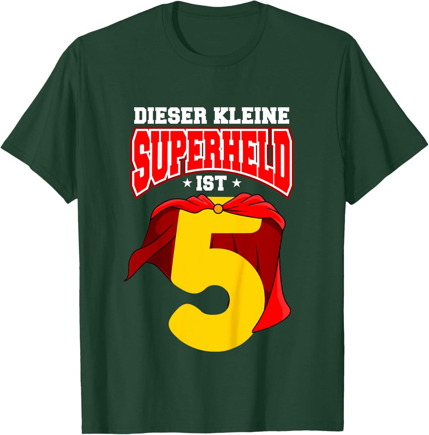 Children's 5th Birthday Superhero Boys 5 Years , black, 80 T-Shirt - T-Shirt | Forest