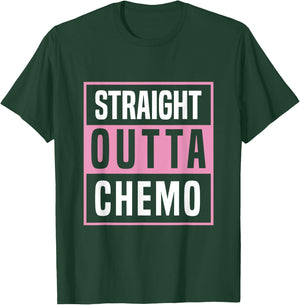 Straight Outta Chemo Breast Cancer Awareness T-Shirt - T-Shirt | Forest