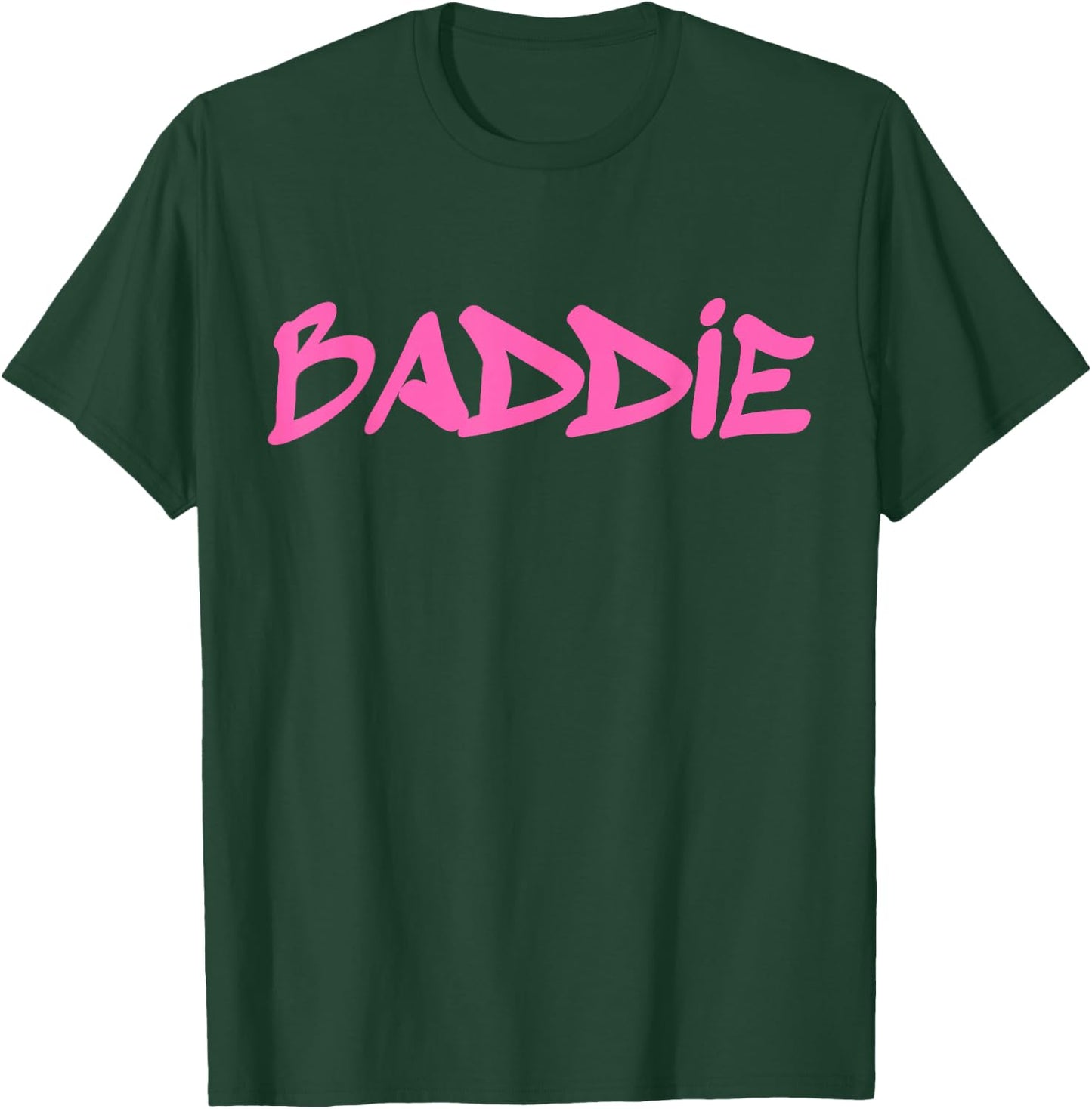 Baddie Aesthetic Pink Graffiti Design Baddies Fandom , black T-Shirt - T-Shirt | Forest