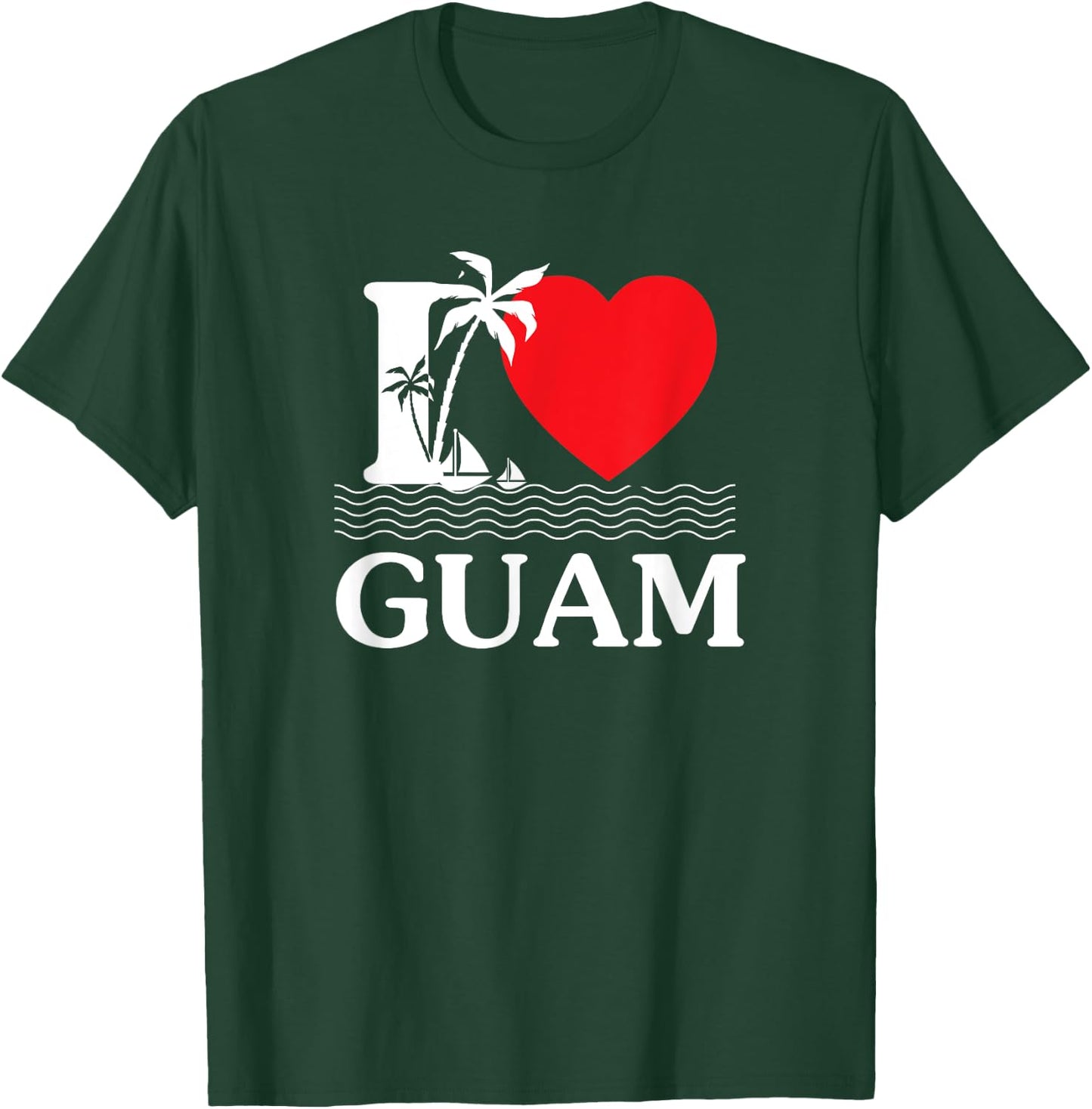 I Love Guam Heart T-Shirt - T-Shirt | Forest