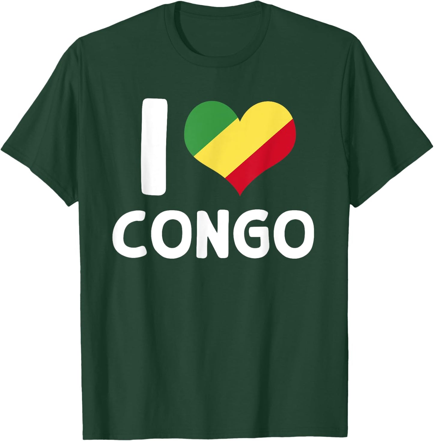 I Love Congo Flag Porter Brazzaville Africa , Black, S T-Shirt - T-Shirt | Forest