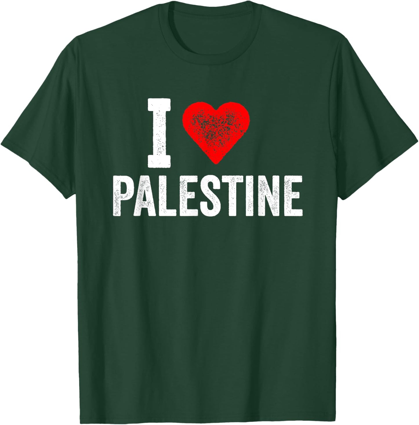 Funny Retro Design I Love Palestine with a Red Heart T-Shirt - T-Shirt | Forest