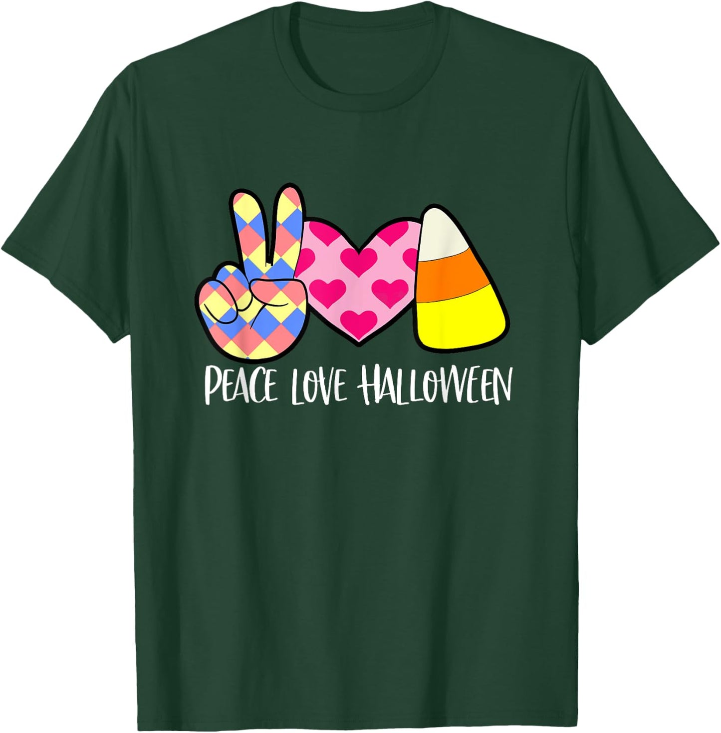 Candy Corn Peace Love Halloween T-Shirt - T-Shirt | Forest