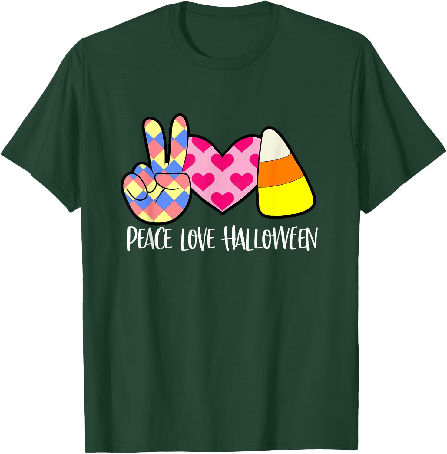 Candy Corn Peace Love Halloween T-Shirt - T-Shirt | Forest
