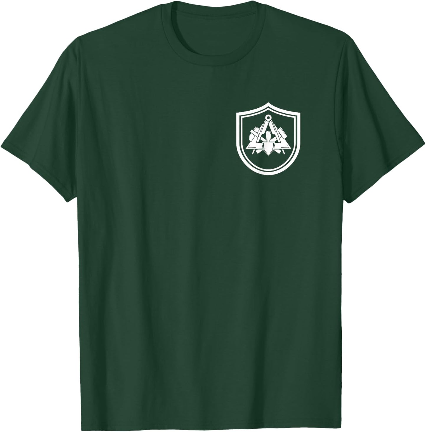 Maurer Wappen Schild traditionelles Zunftzeichen auf Brust T-Shirt - T-Shirt | Forest