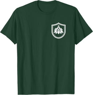 Maurer Wappen Schild traditionelles Zunftzeichen auf Brust T-Shirt - T-Shirt | Forest