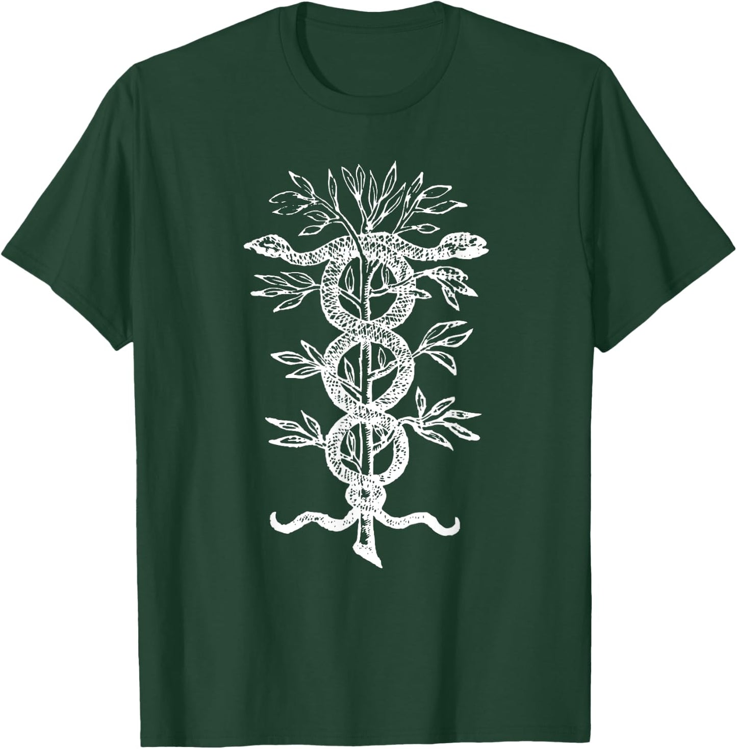 Snakes on Branch occult Magic Symbol Vintage Emblem Magick T-Shirt - T-Shirt | Forest