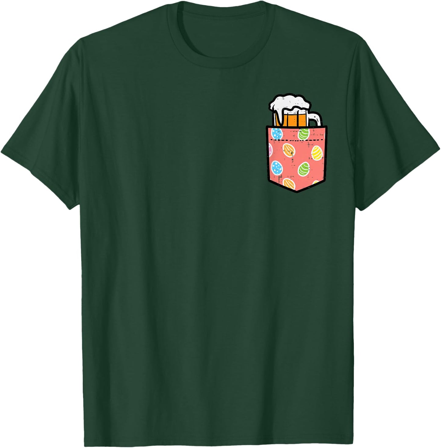 Happy Easter Mug Eggs Pocket Funny Hoppy Dad Team Men Women T-Shirt - T-Shirt | Forest
