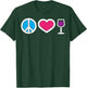 Peace Sign Love Heart And Wine Shirt | Cute Wine Lover Gift T-Shirt - T-Shirt | Forest