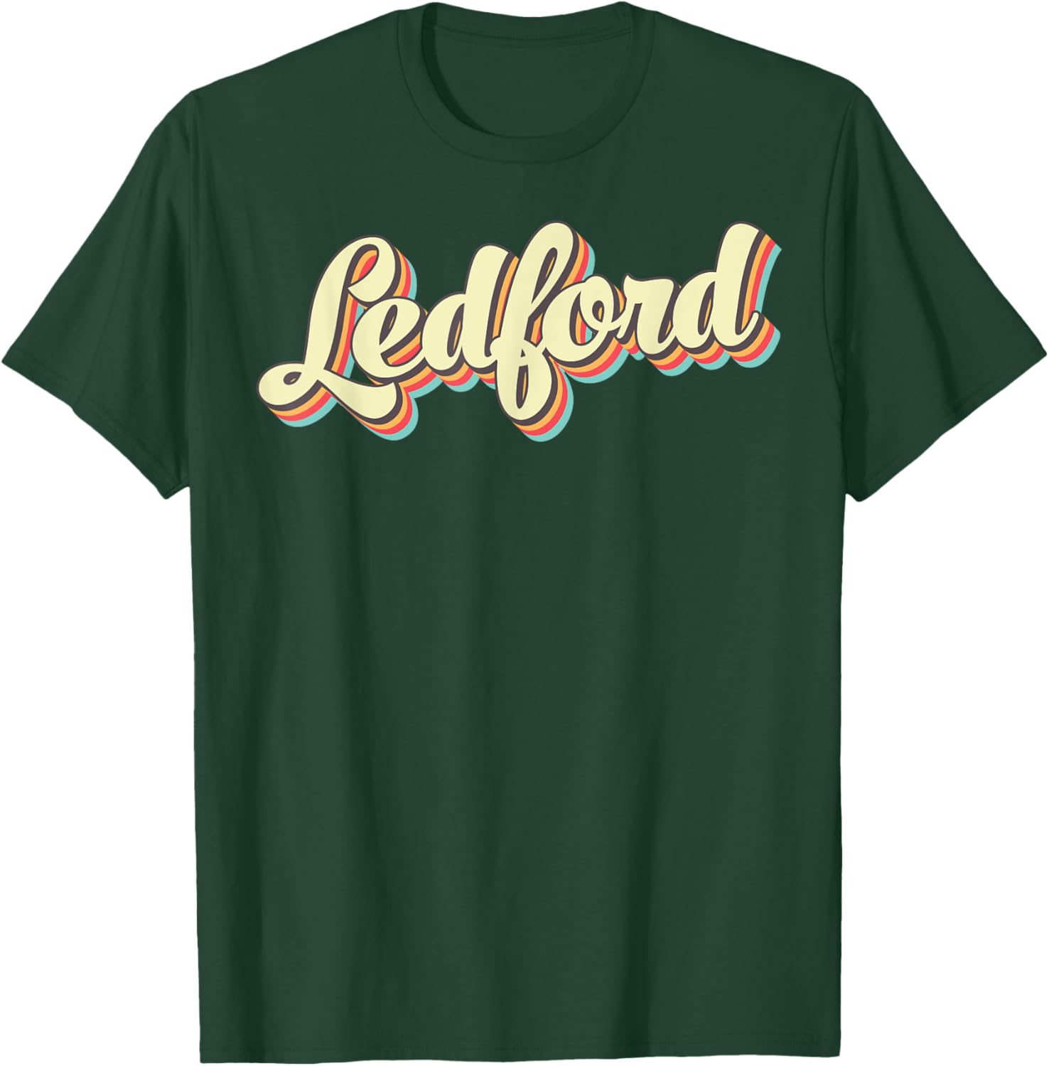 Ledford Retro Art Baseball Font Vintage T-Shirt - T-Shirt | Forest