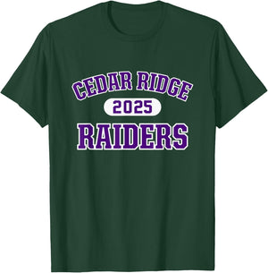 Cedar Ridge Raiders High School Arch 2025 T-Shirt - T-Shirt | Forest