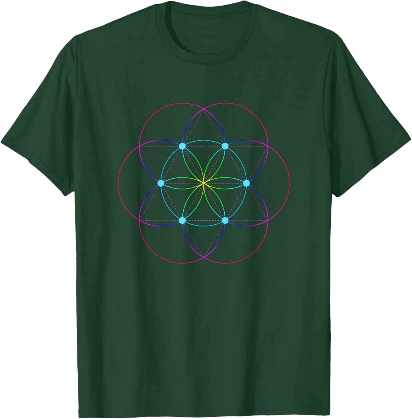 Rainbow Seed of Life Sacred Geometry Shirt T-Shirt - T-Shirt | Forest