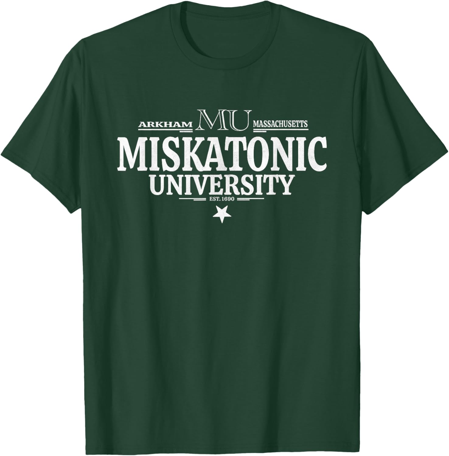 Miskatonic Lovecraft Arkham University Emblem , Black, S T-Shirt - T-Shirt | Forest