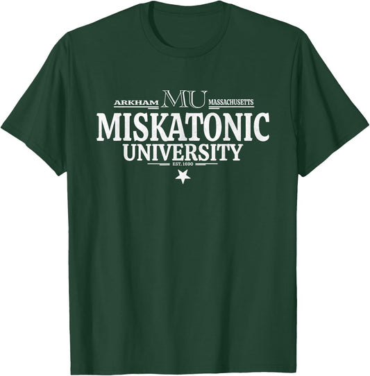 Miskatonic Lovecraft Arkham University Emblem , Black, S T-Shirt - T-Shirt | Forest