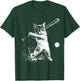 Funny Cat Baseball Graphic Women Kids T-Shirt - T-Shirt | Forest