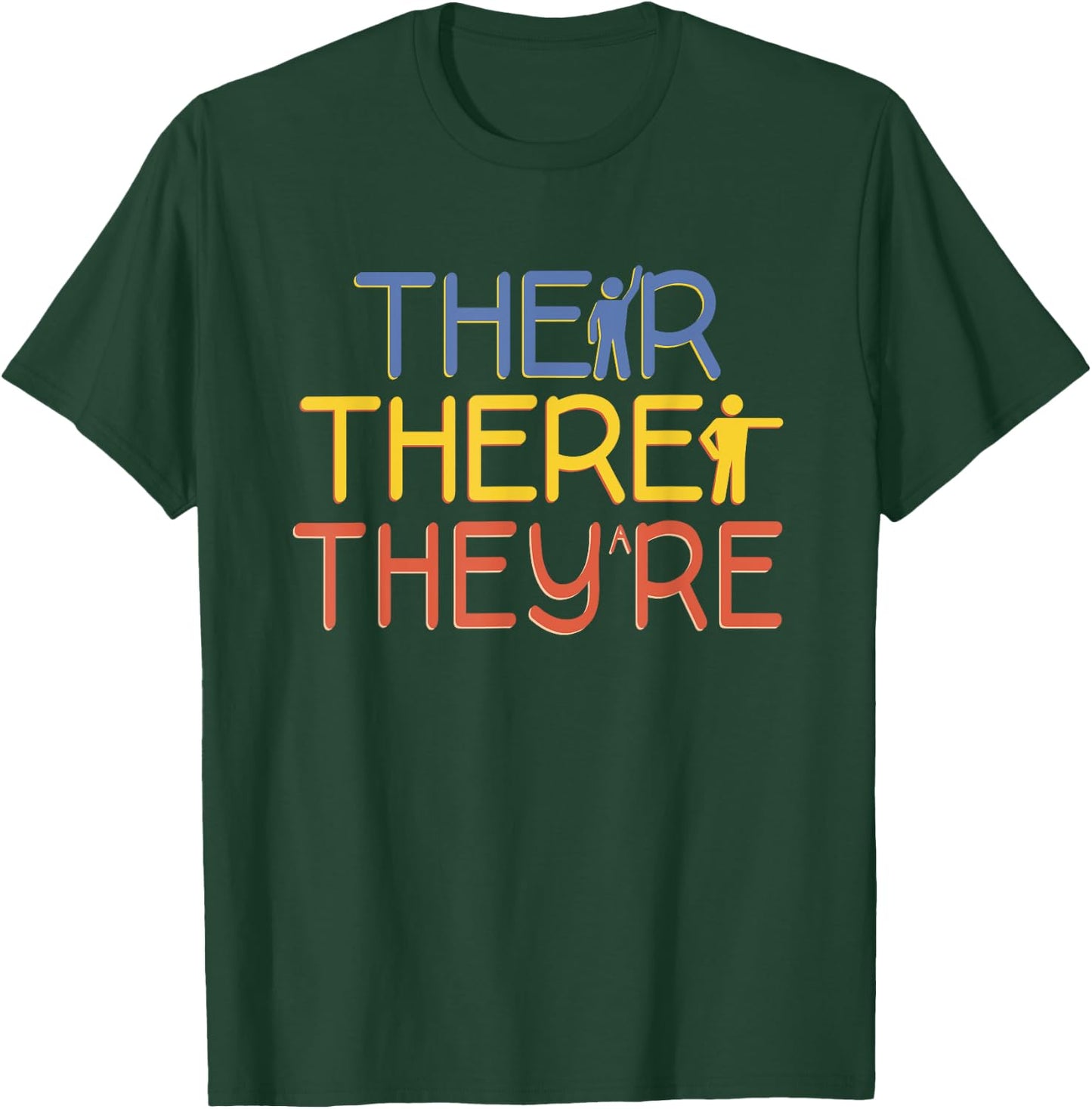 English Grammar Lesson There Their They're Teacher T-Shirt - T-Shirt | Forest