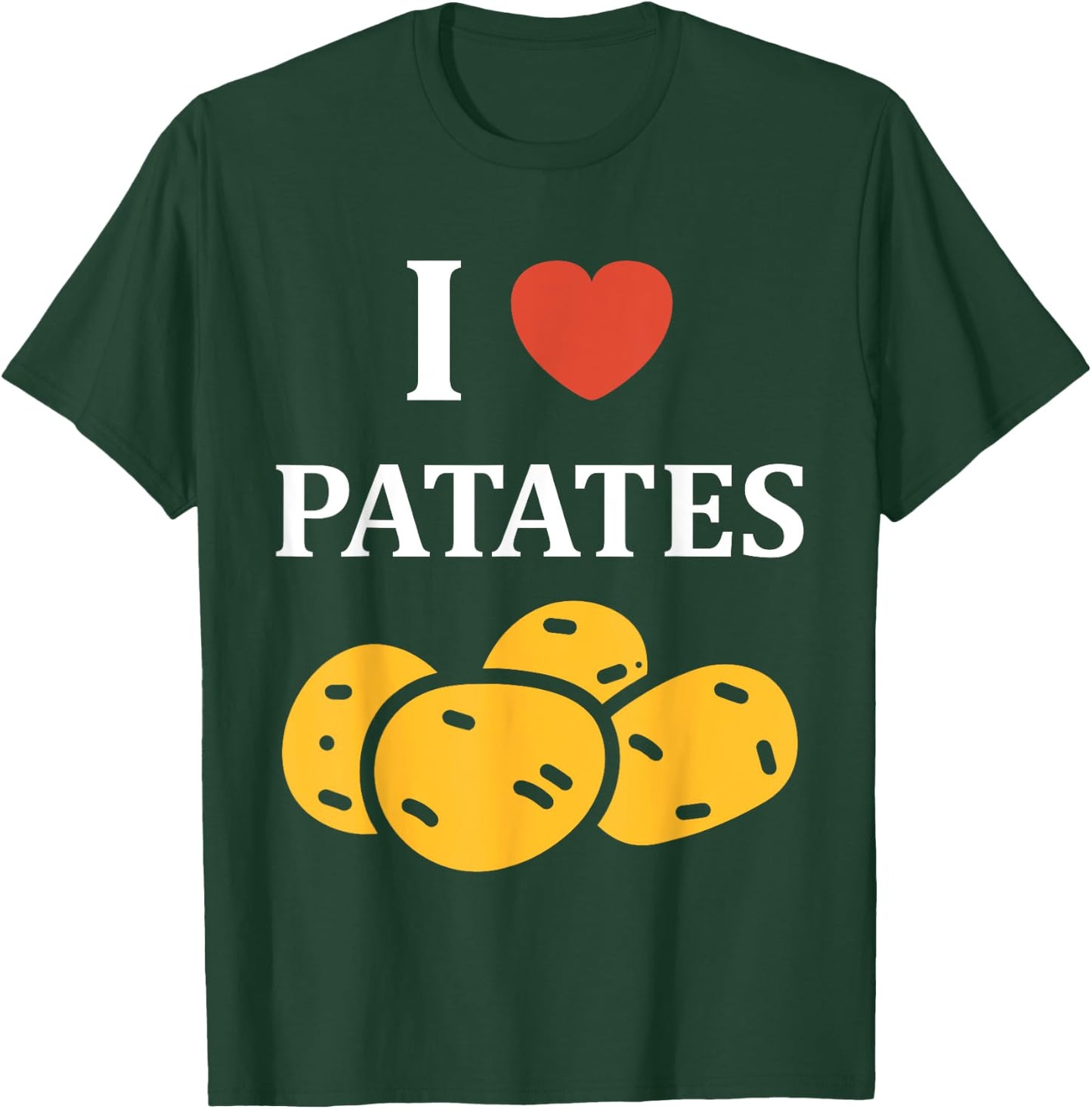 Food Potato humour J'aime les patates , Black, S T-Shirt - T-Shirt | Forest
