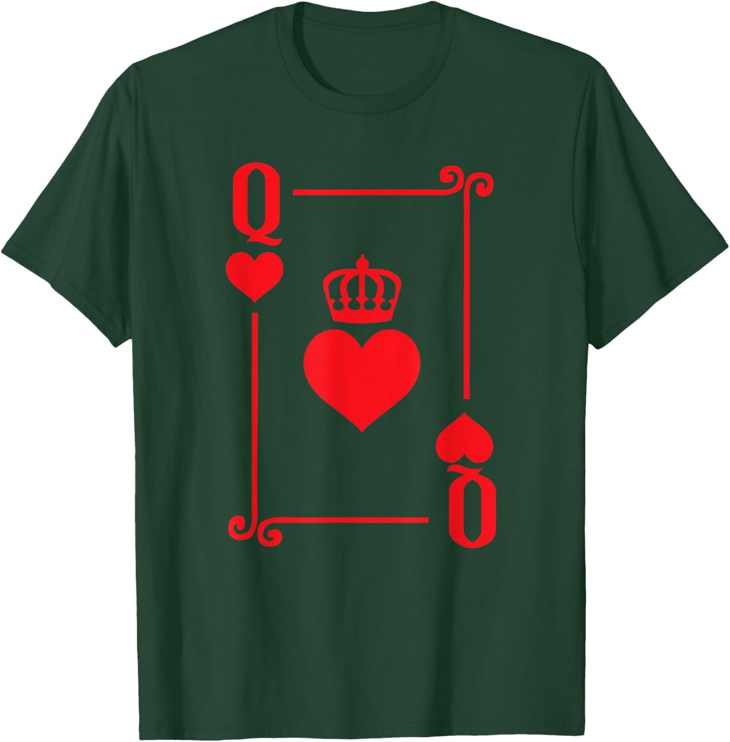 Playing Cards Costume - Queen Hearts Card - Queen Card T-Shirt - T-Shirt | Forest