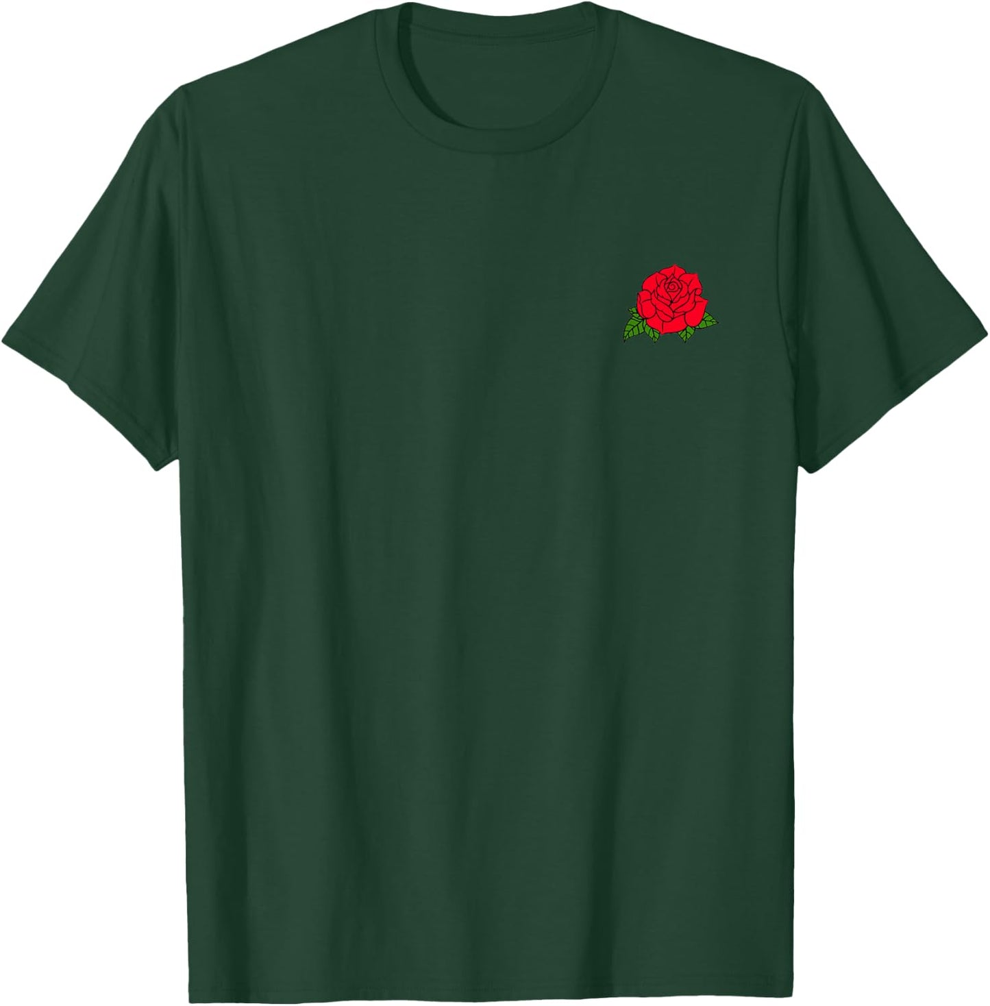 Red Rose Pocket Patch T-Shirt - T-Shirt | Forest