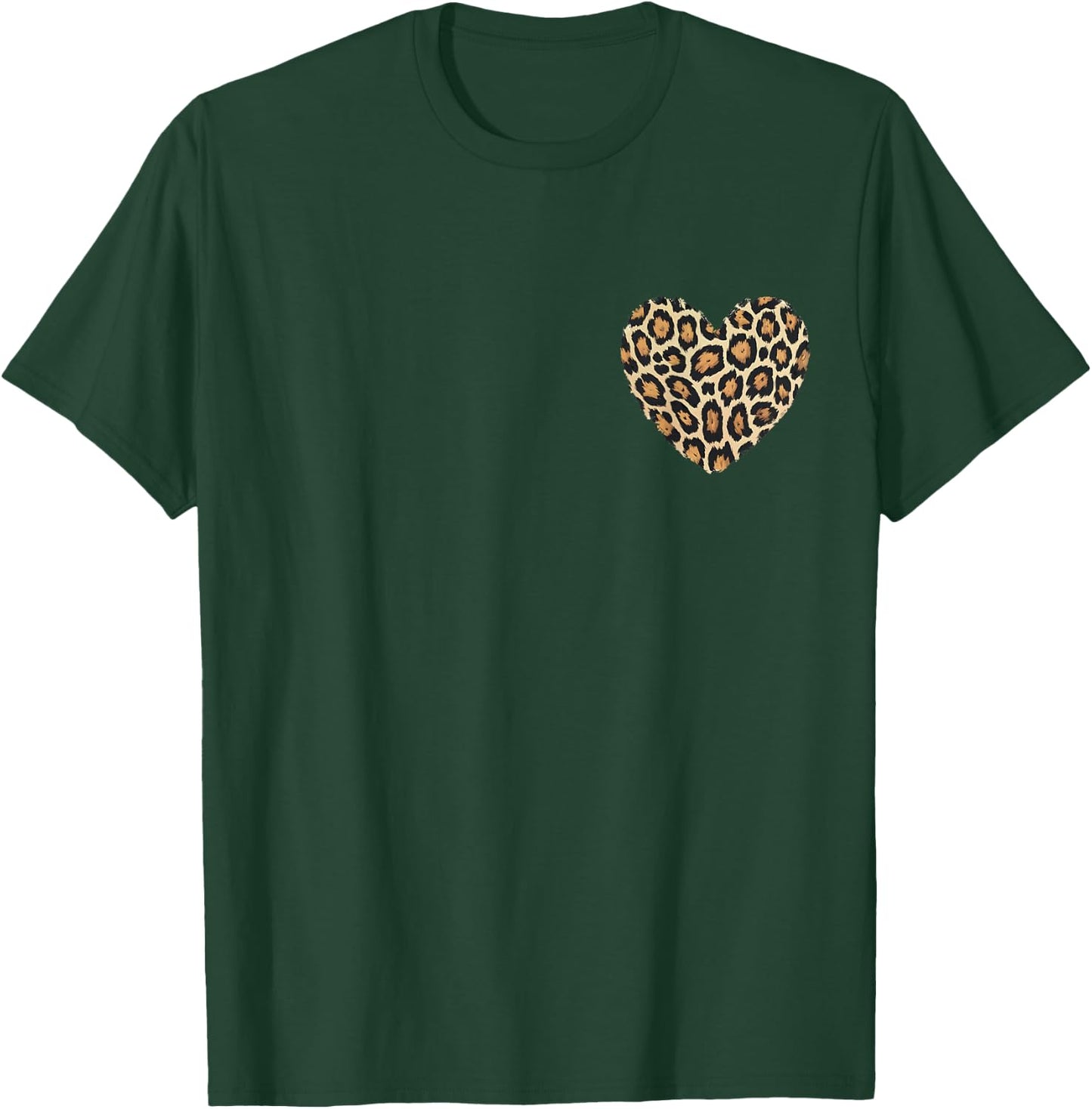 Cheetah Leopard Heart girls animal cool Print T-Shirt - T-Shirt | Forest
