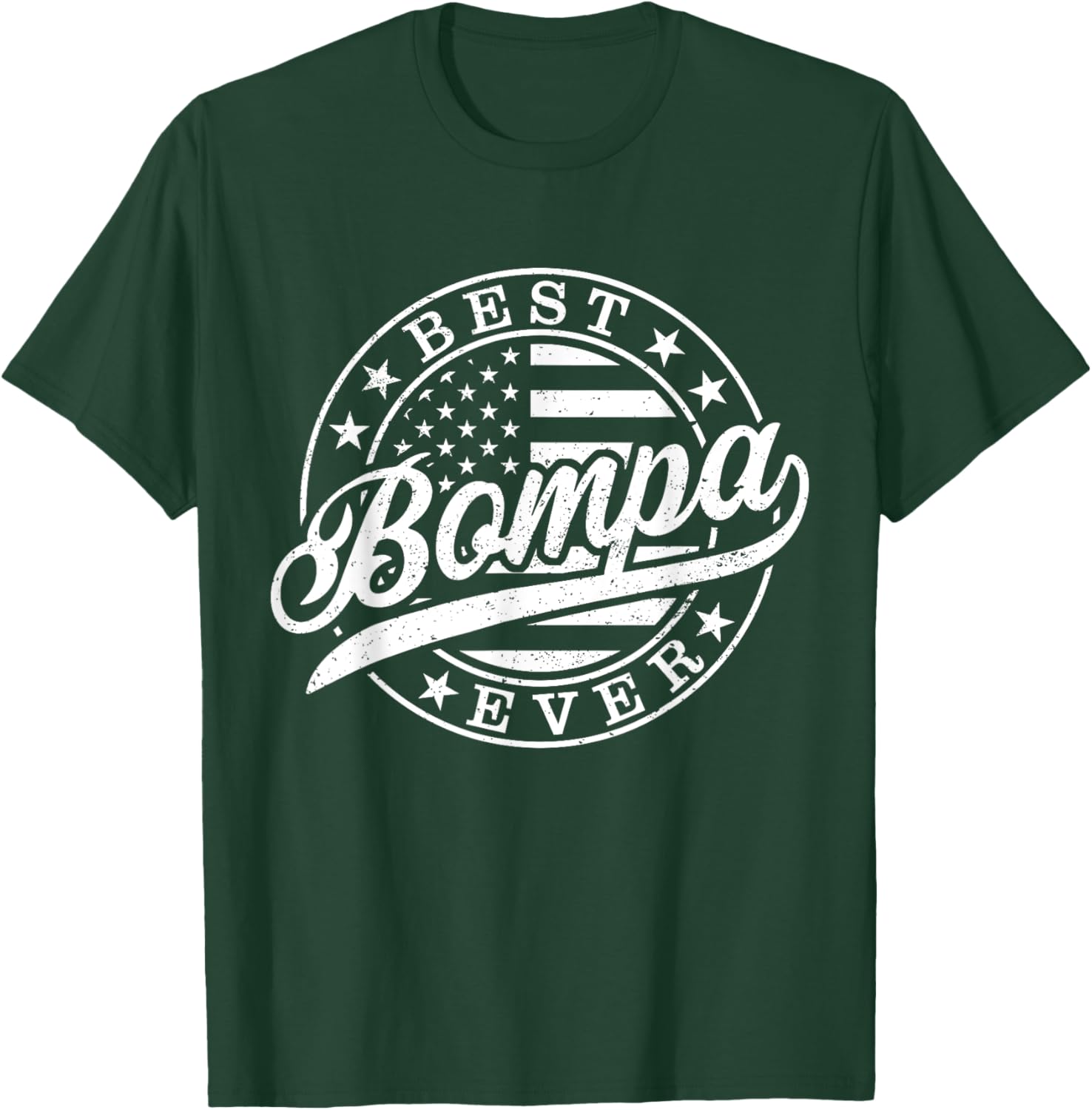 Best Bompa Ever American US Flag Funny Grandpa Father's Day T-Shirt - T-Shirt | Forest