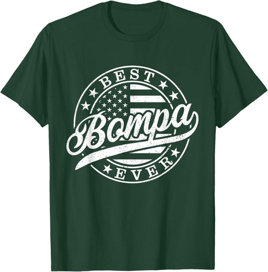 Best Bompa Ever American US Flag Funny Grandpa Father's Day T-Shirt - T-Shirt | Forest
